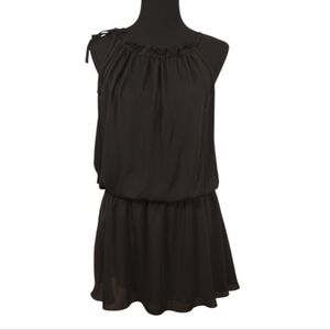 Amanda Uprichard Halter Elastic Waist Mini Dress Small Black